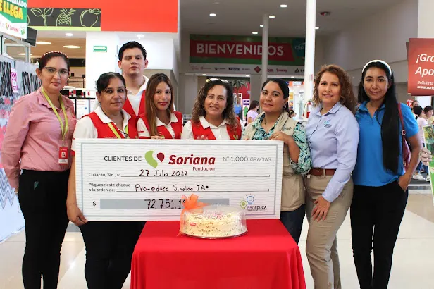 Fundación Soriana entrega $72 mil pesos en apoyo a Proeduca Sinaloa