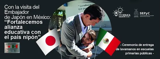 Visita del Embajador de Japón En México a la ceremonia de entrega de lavamanos en primarias públicas en Culiacán